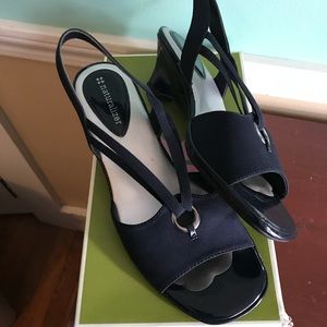 Naturalizer Navy Wedge Sandals